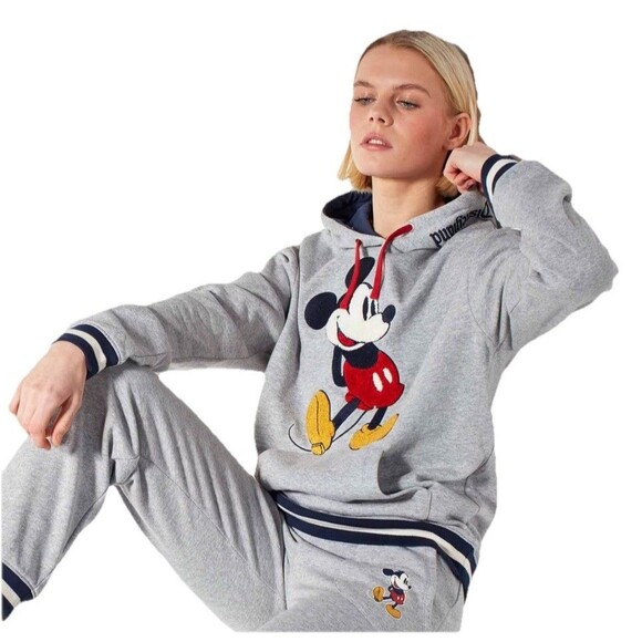 Walt Disney World Mickey Mouse Gray Hoodie Sweatshirt Women’s Small - Picture 1 of 10
